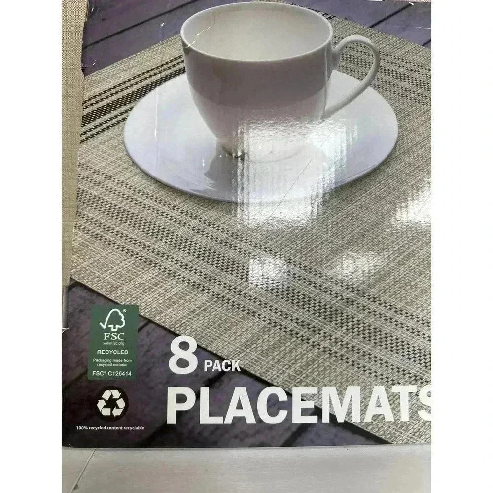 Boston Traders Home Indoor Outdoor Dining 8-Pack Placemats, 18"x12" - Picture 4 of 4